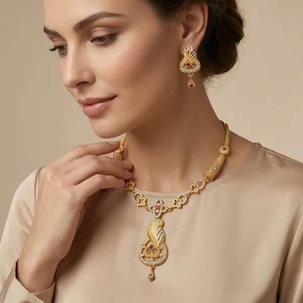 American_Diamond_Necklace_&_Earrings_Set_For_Women