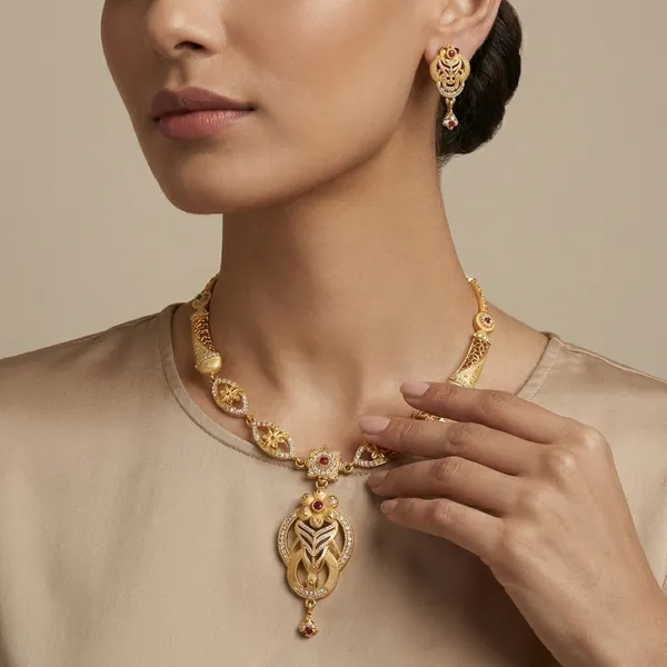 American_Diamond_Necklace_&_Earrings_Set_For_Women