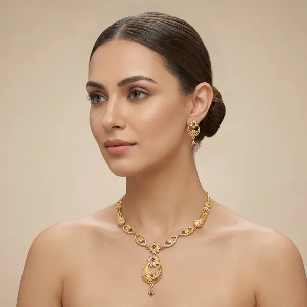 American_Diamond_Necklace_&_Earrings_Set_For_Women