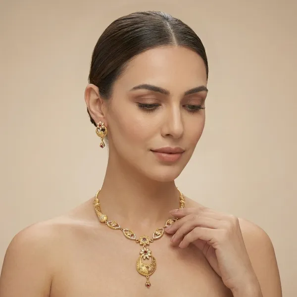 American_Diamond_Necklace_&_Earrings_Set_For_Women
