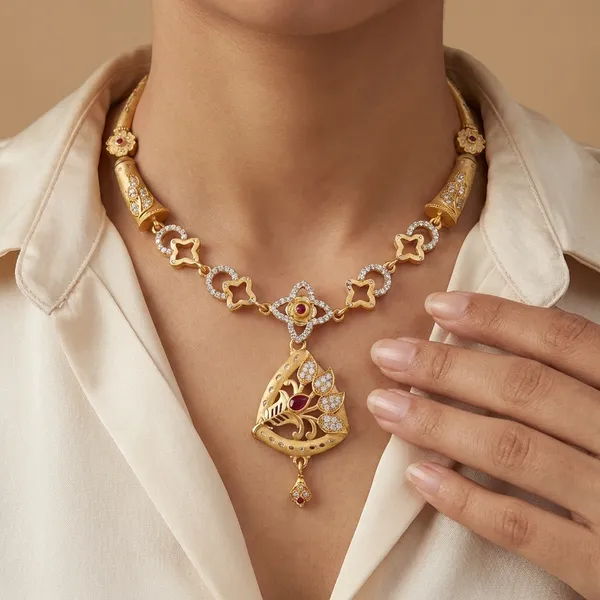 American_Diamond_Necklace_&_Earrings_Set_For_Women
