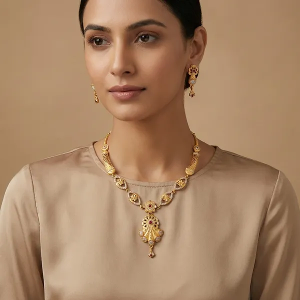 American_Diamond_Necklace_&_Earrings_Set_For_Women