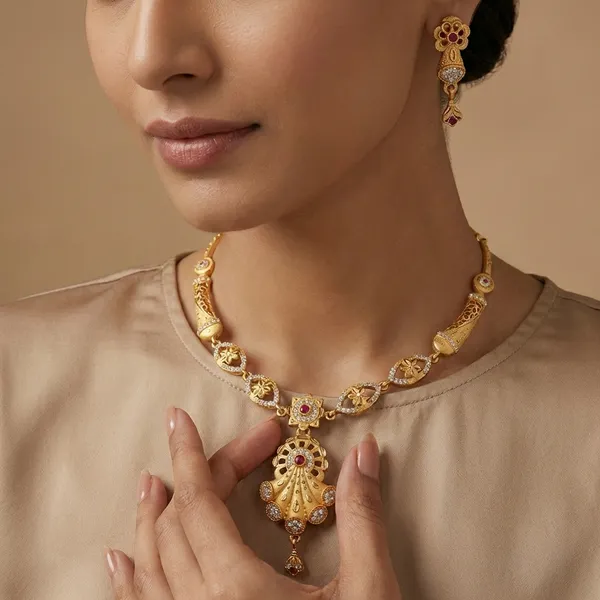 American_Diamond_Necklace_&_Earrings_Set_For_Women