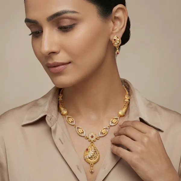 American_Diamond_Necklace_&_Earrings_Set_For_Women