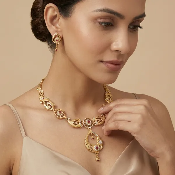American_Diamond_Necklace_&_Earrings_Set_For_Women