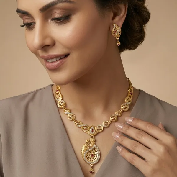 American_Diamond_Necklace_&_Earrings_Set_For_Women