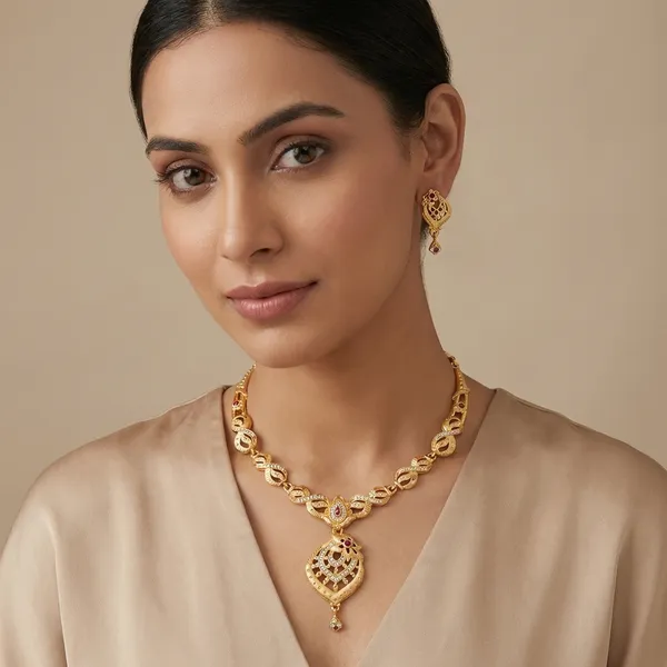 American_Diamond_Necklace_&_Earrings_Set_For_Women