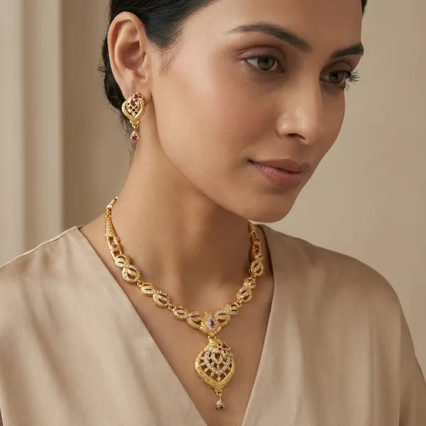 American_Diamond_Necklace_&_Earrings_Set_For_Women