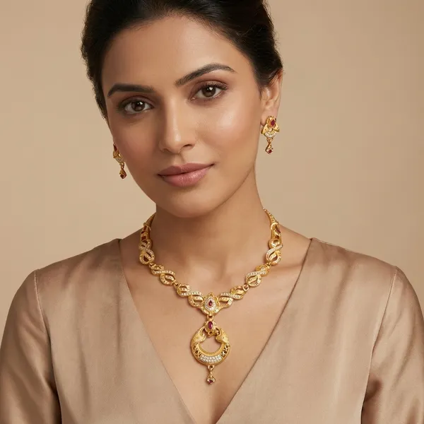 American_Diamond_Necklace_&_Earrings_Set_For_Women