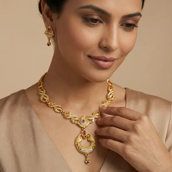 American_Diamond_Necklace_&_Earrings_Set_For_Women