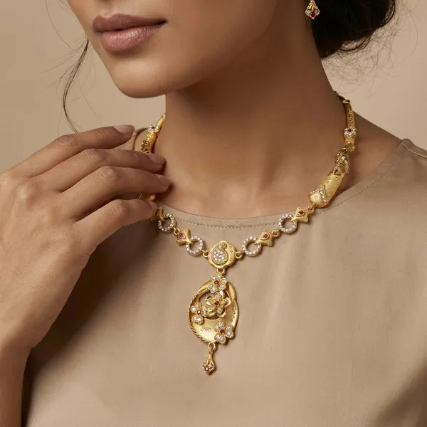 American_Diamond_Necklace_&_Earrings_Set_For_Women