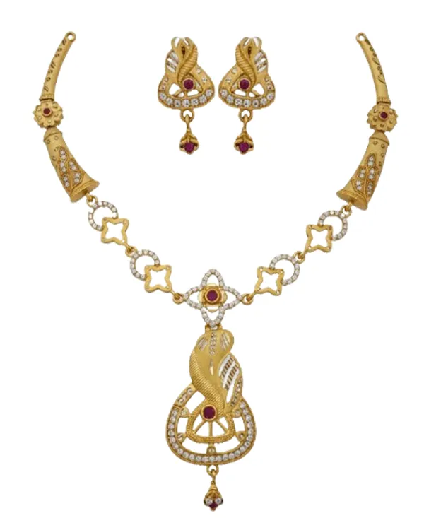 American_Diamond_Necklace_&_Earrings_Set_For_Women