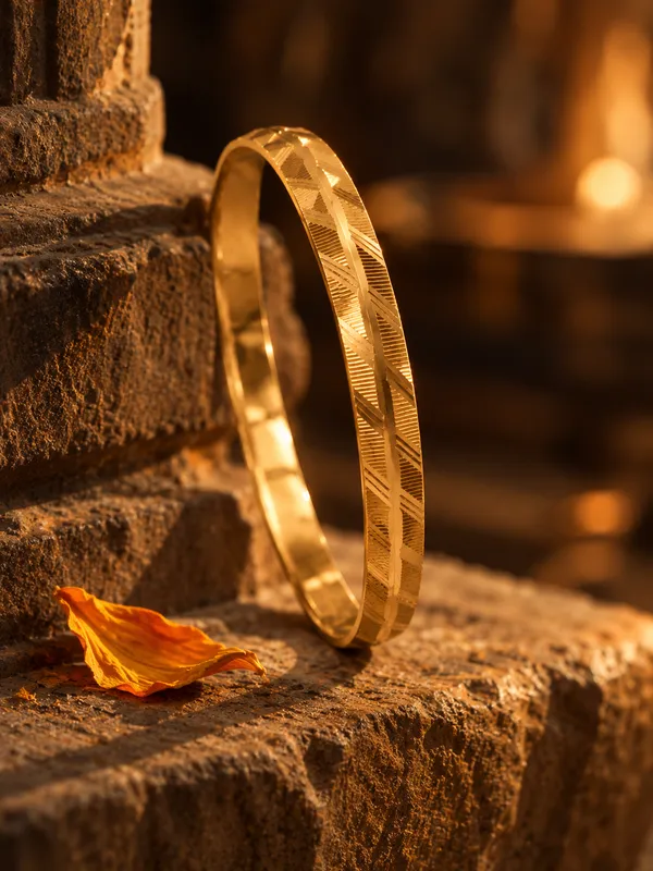 Divyoro_Diagonal_Block_Textured_24k_Gold_Plated_Male_Kada