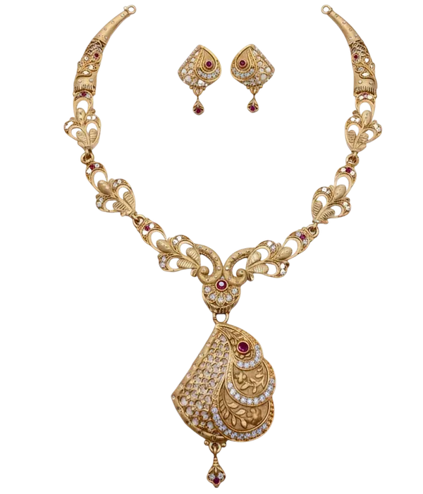 American_Daimond_Necklace_&_Earrings_Set_For_Women