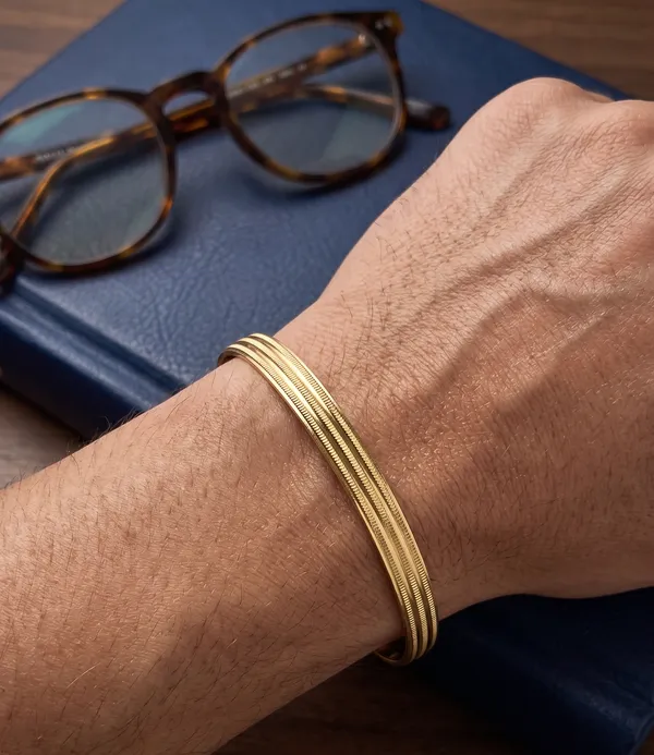 Divyoro_3_Line_Classic_24K_Gold_Plated_Male_Kada