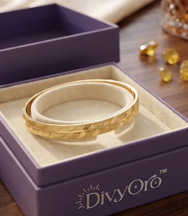 Divyoro_Diagonal_Block_Textured_24k_Gold_Plated_Male_Kada