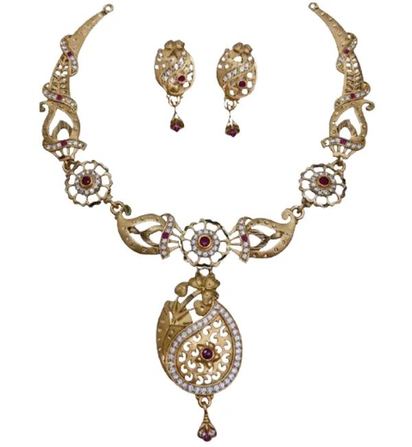 American_Diamond_Necklace_&_Earrings_Set_For_Women