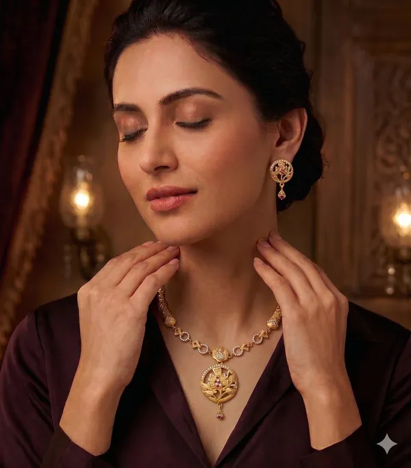 American_Daimond_Necklace_&_Earrings_Set_For_Women