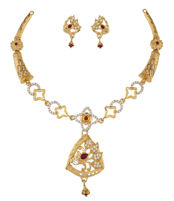 American_Diamond_Necklace_&_Earrings_Set_For_Women
