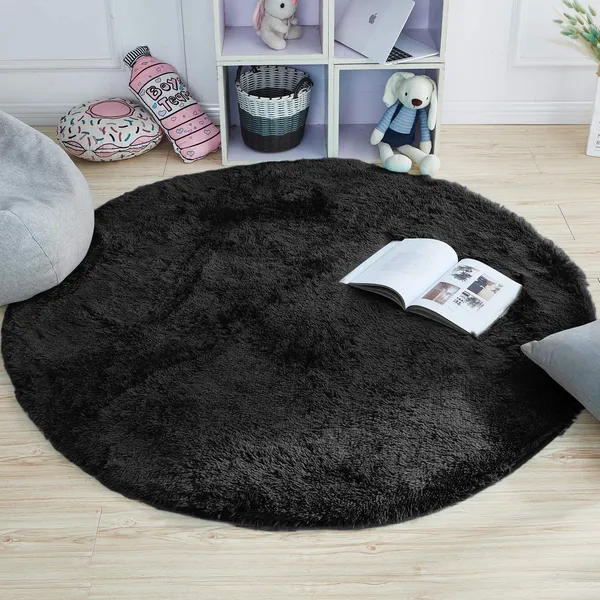 Black_Round_Rug_For_Bedroom_Fluffy_Circle_Rug_For_Kids_Room_Furry_Carpet_For_Teen_Girls_Room_Shaggy_Throw_Rug_For_Nursery_Room_Fuzzy_Plush_Rug_For_Dorm_Black_Carpet_Black