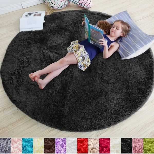 Black_Round_Rug_For_Bedroom_Fluffy_Circle_Rug_For_Kids_Room_Furry_Carpet_For_Teen_Girls_Room_Shaggy_Throw_Rug_For_Nursery_Room_Fuzzy_Plush_Rug_For_Dorm_Black_Carpet_Black