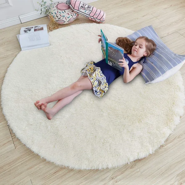 Ivory_Round_Rug_For_Bedroom_Fluffy_Circle_Rug_For_Kids_Room_Furry_Carpet_For_Teen_Girls_Room_Shaggy_Throw_Rug_For_Nursery_Room_Fuzzy_Plush_Rug_For_Dorm_Ivory_Carpet_Ivory