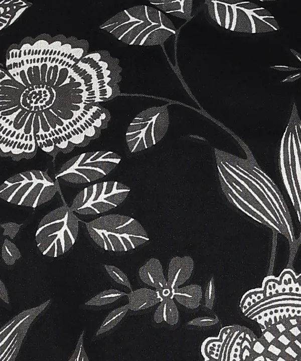 Black_Floral_Print_Top_With_Striped_Palazzo_Pants_Set_For_Women