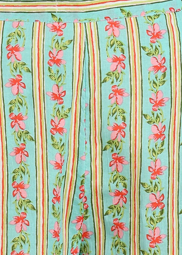 Aqua_Floral_Print_Cotton_cord_set_Set_For_Women