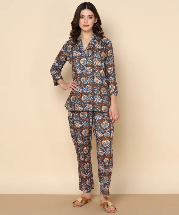Multicolour_Floral_Print_Nightwear_Co_Ord_Set_For_Women