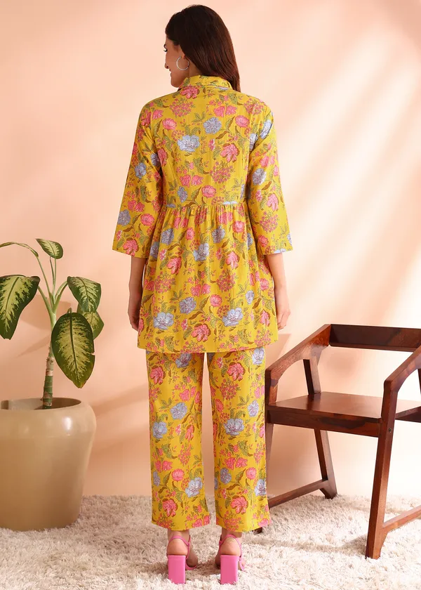 Yellow_Floral_Printed_Cotton_Co_Ord_Set_For_Women