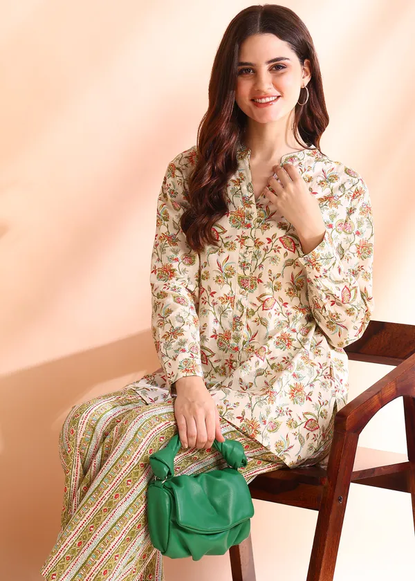 Beige_floral_pure_cotton_cord_set_for_effortless_everyday_elegance.