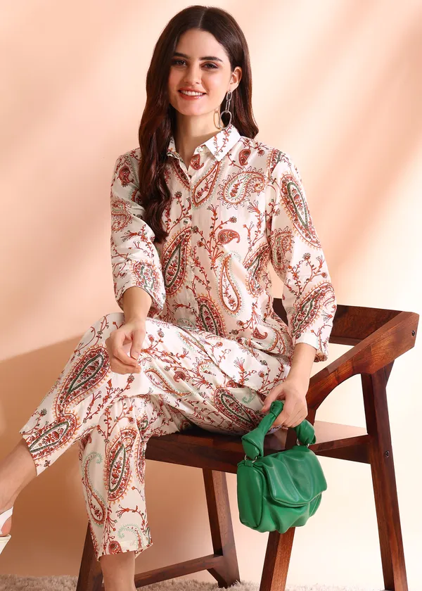 Off_White_And_Pink_Paisley_Print_Night_Suit_Set_Full_Sleeve_Shirt_And_Pyjama_For_Women