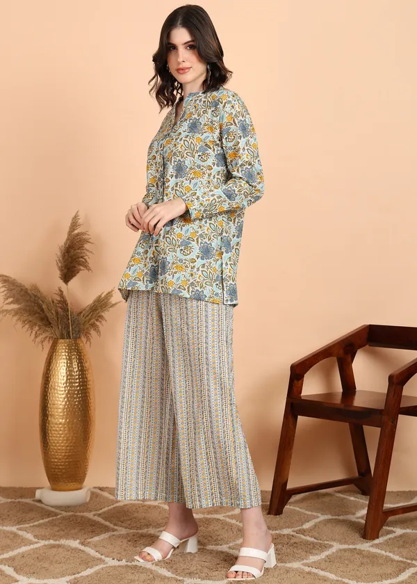 Multicolour_Floral_Printed_Pure_Cotton_Co_Ord_Set_For_Women