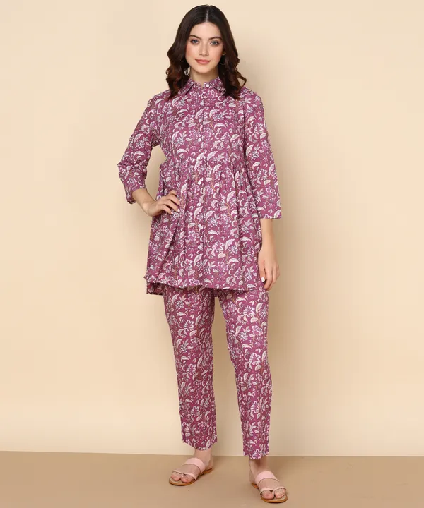 Pink_Floral_Block_Print_Co_Ord_Set_For_Women