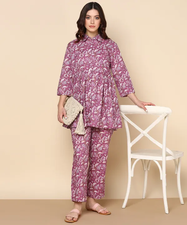 Pink_Floral_Block_Print_Co_Ord_Set_For_Women