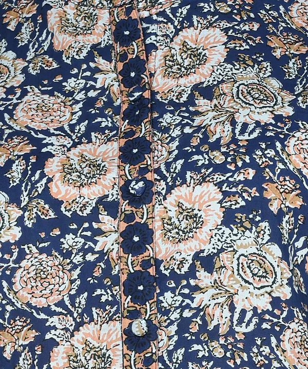 Off_White_And_Blue_Floral_Printed_Cotton_Kurti_With_Striped_Palazzo_Set_For_Women