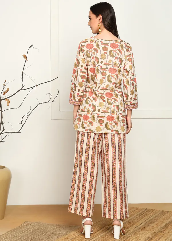 Multicolour_Floral_Print_Co_Ord_Set_With_Striped_Palazzo_Pants_For_Women