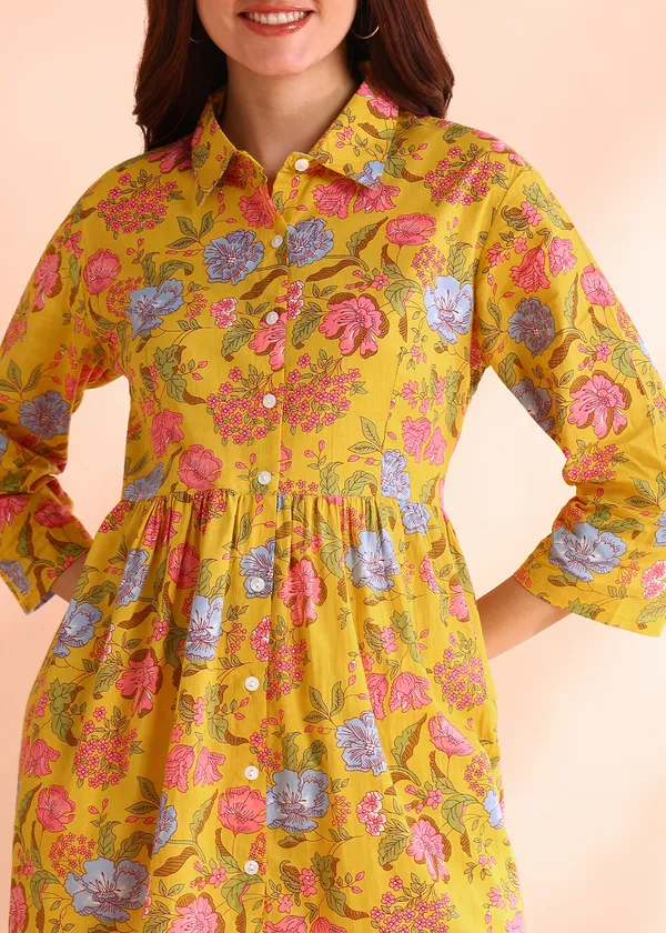 Yellow_Floral_Printed_Cotton_Co_Ord_Set_For_Women