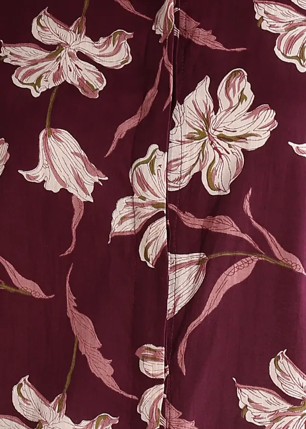 Wine_floral_pure_cotton_cord_set_for_Women