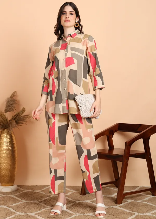 Multicolour_Abstract_Geometric_Print_Co_Ord_Set_Shirt_And_Palazzo_Set_For_Women