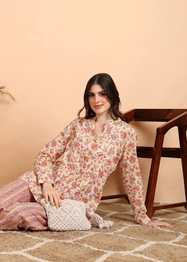 Boho-Chic_Warm_Tone_Floral_&_Stripe_Co-ord_Set_For_Women