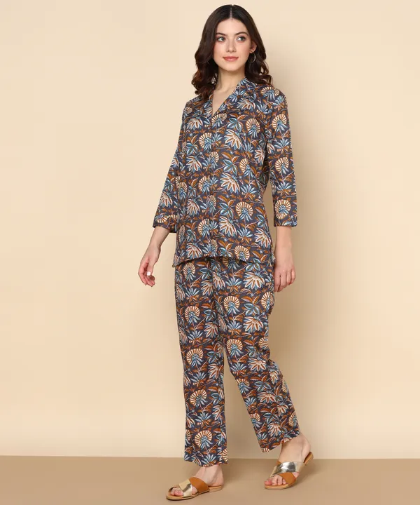 Multicolour_Floral_Print_Nightwear_Co_Ord_Set_For_Women