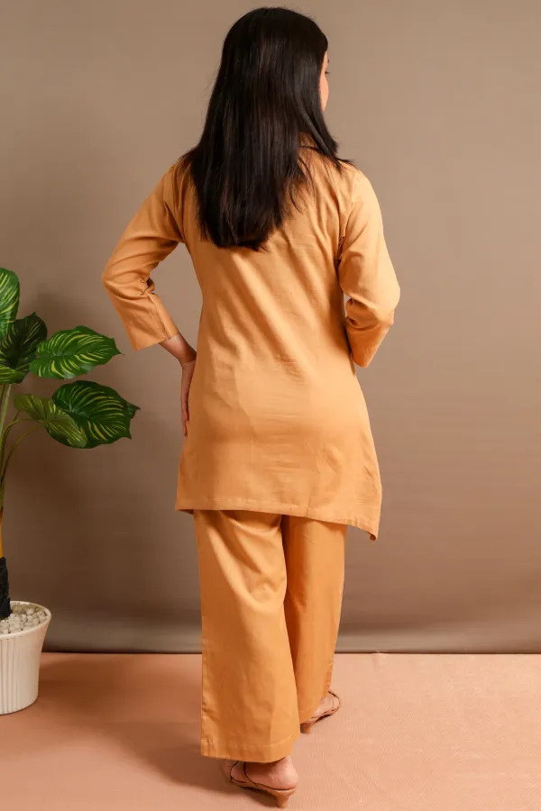 Light_Orange_Cotton_Co-Ord_Set_For_Women
