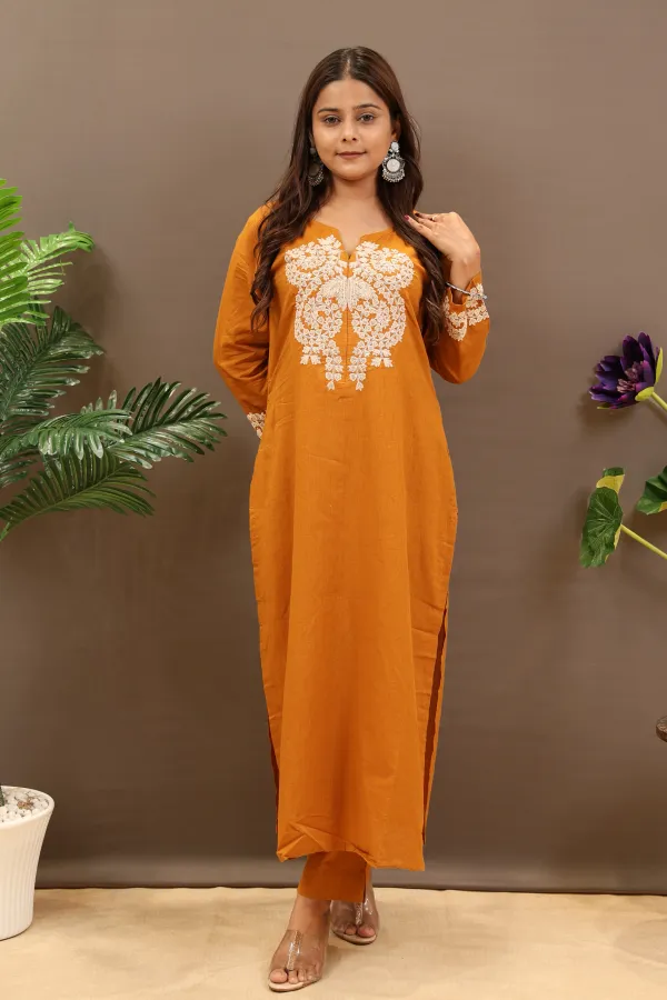 Brown_Organza_Straight_Suit_For_Women
