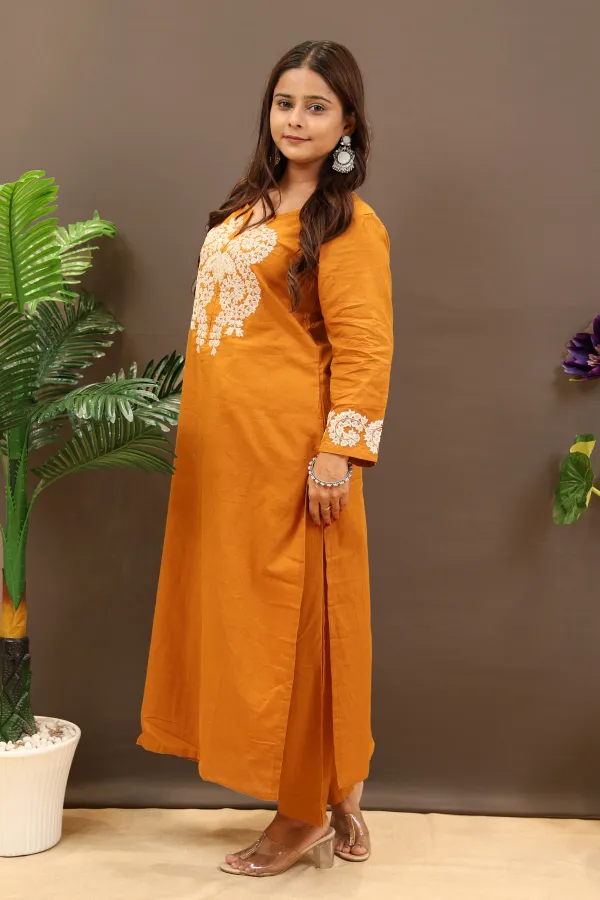 Brown_Organza_Straight_Suit_For_Women
