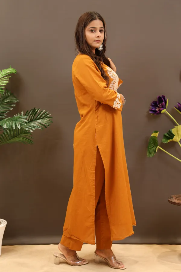 Brown_Organza_Straight_Suit_For_Women