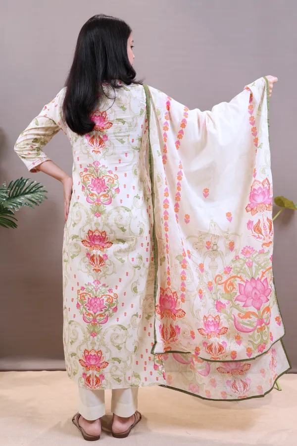 White_And_Pink_Cotton_Straight_Suit_For_Women