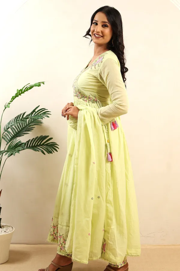 Light_Yellow_Cotton_Naira_Cut_Frock_For_Women