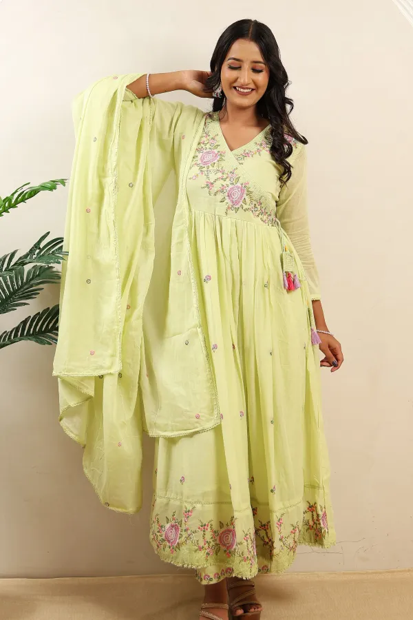Light_Yellow_Cotton_Naira_Cut_Frock_For_Women