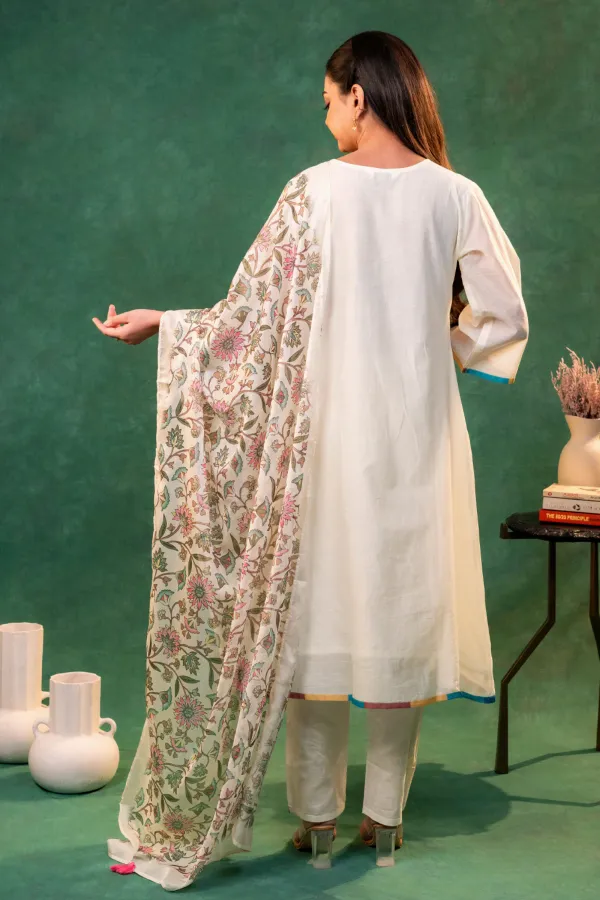 Cream__A-Line_Embroided_Neck_Suit_with_Printed_Dupatta